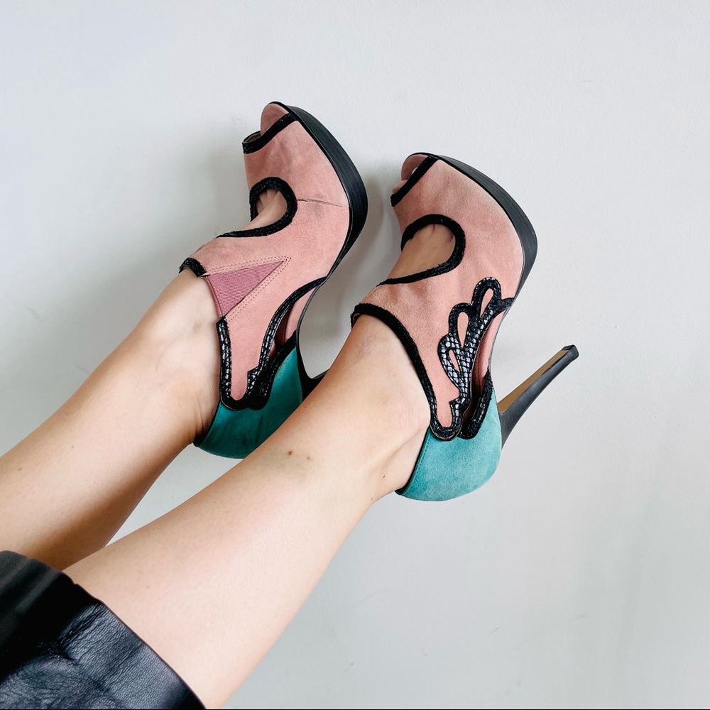 Topshop Suede Platform Heels